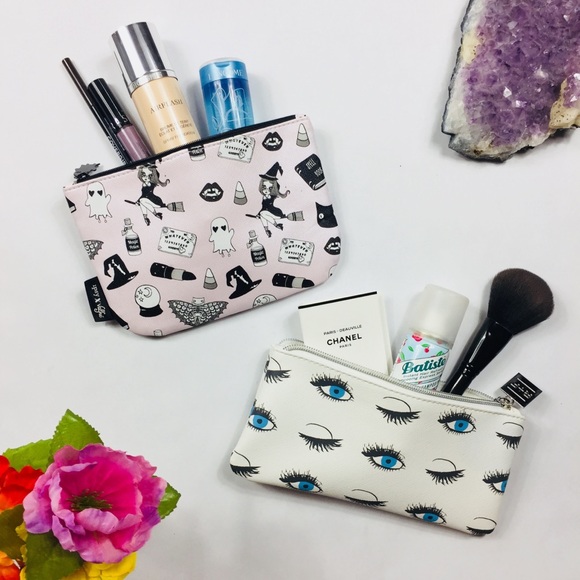 ipsy Handbags - Bundle of 2 Creepy Cool Makeup Zipper Pouches